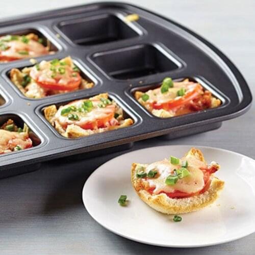 12 Cavity Nonstick Baking Pan Non-Stick Bakeware Bar For Brownies Cakes Bar-Cookies Baking Carbon Steel Tray Pan Muffin Mold