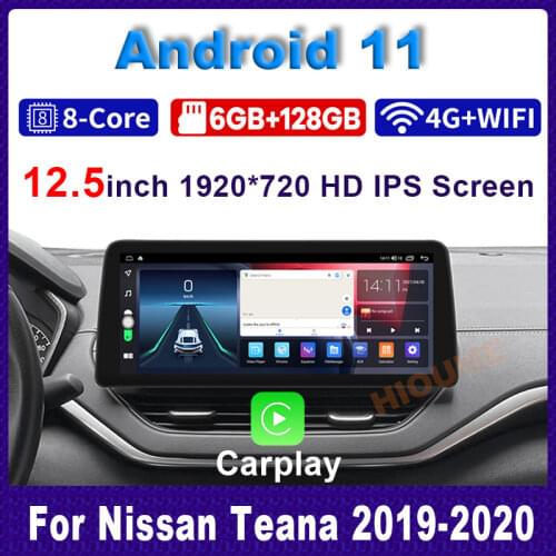12.3" 8Core Android 10 Car Multimedia Player Radio GPS Navigation for Nissan TEANA 2019 2020 CarPlay WiFi 4G BT Touch Sceen