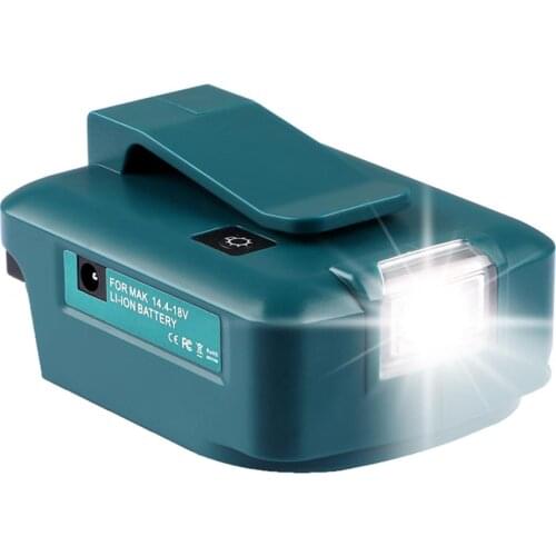 Free ship USB Adapter For Makita BL1430 BL1440 BL1830 BL1840 BL1850 14.4V 18V Battery with LED Light Dual USB Port 2.1A charger