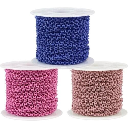 10M Colorful 3mm O Link Chain Bulk Women Mens Chain Necklace Bulk Link Chains For Necklace Jewelry Making Supplies Accessories