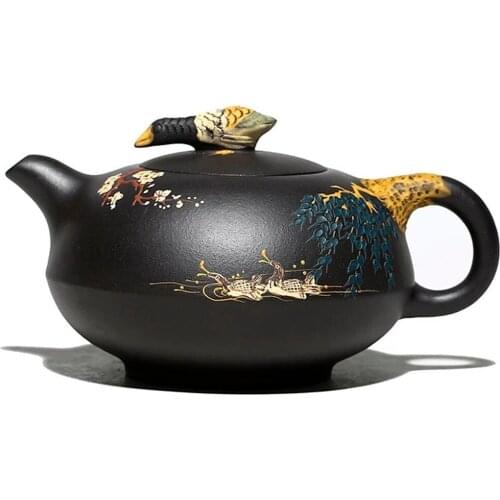 370 ml Yixing Zisha Pot Large Capacity Teapot Handmade Tea Pot Single Pot Ceramic Household Tea Set Tea Cup Set