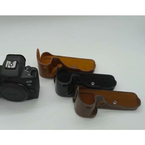 Suitable for Canon EOSR5 camera bag EOSR6 protective half sleeve base r5 R6 half Body cover shell With strap Battery Opening