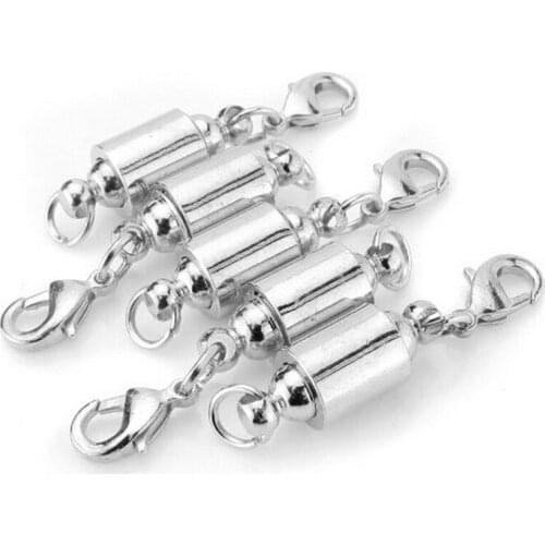 For Making Necklaces Bracelets Buckles 5Pcs DIY Jewelry Metal Strong Magnetic Clasps With Lobster Clasp Findings