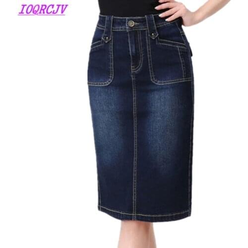 Denim skirt for womens 2018 spring summer High waist Package hip skirt Plus size S-6XL jeans skirt Slim female Sexy skirts H425