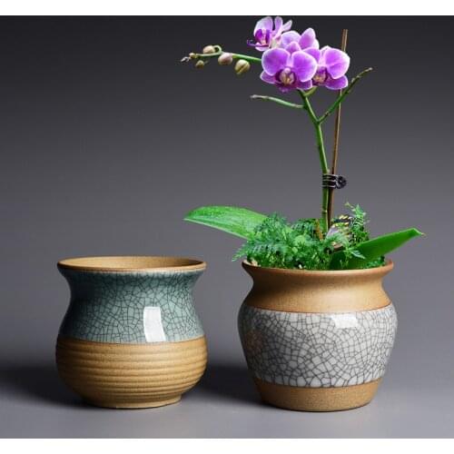 Geyao Open Piece Ceramic Small Pot Creative Succulents Potted Pots Desktop Green Plants Phalaenopsis Stoneware Flowerpot