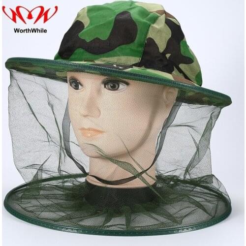 WorthWhile Camouflage Fishing Cap Insects Mosquito Bee Net Resistance Mesh Hat Cover Outdoor Camping Hiking Survival Kits