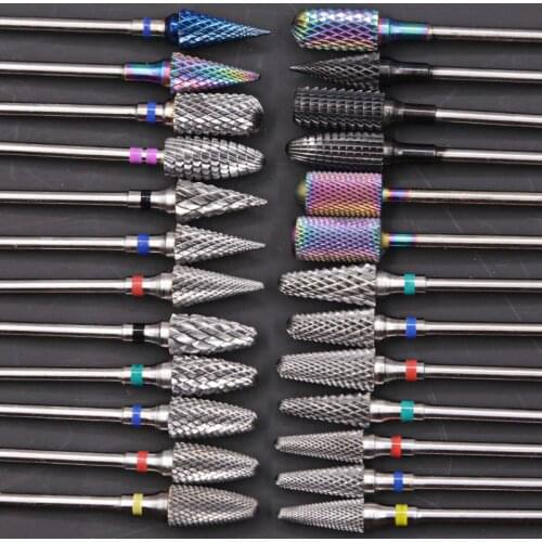 Nail Drill Bit Carbide Rotary Burr Nozzle for Manicure Electric Milling Cutter For Manicure Machine Milling Cutter for Nail Tool