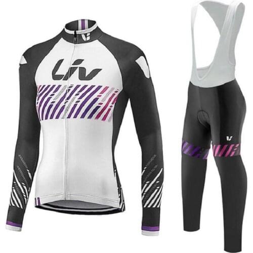 LIV women long sleeve Cycling jersey bib pants set racing suit tops New team bicycle clothing autumn bike jersey Clothes