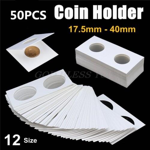 2019 50PCS Square Cardboard Coin Holders Coin Supplies Coin Album Collection Lighthouse Stamp Coin Holders Cover Case Storage