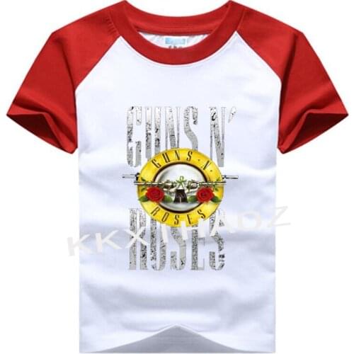 Summer Fashion Cotton Guns Boys Roses Girls T-Shirts Children Kids Cartoon Print T Shirts Baby Child Tops Clothing Tee 3T-8T
