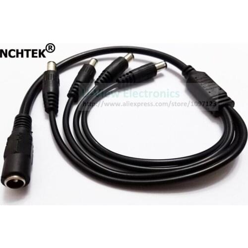 NCHTEK DC 1 Female to 4 Male Power Splitter Adapter Cables For CCTV Camera/Free Shipping/2PCS
