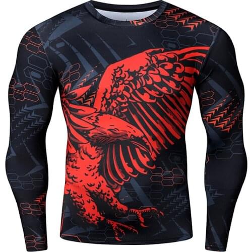 New Compression Shirt 3D Print Hot Sale Quick Dry Gym Long Sleeves Rashgard Men Traning Tight Sportwear t-shirt Tops For Men