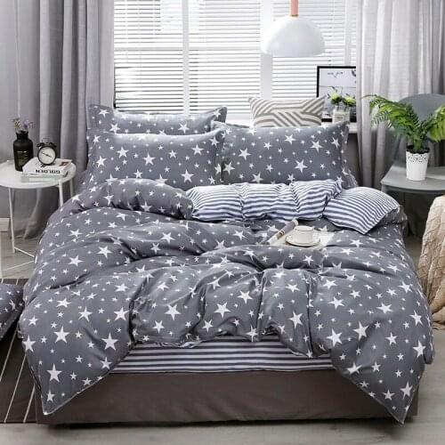 Grey Duvet Cover Fashion Star Pattern Quilt Cover 240x220 Single/Queen/King Comforter Covers Soft Bedding Sets Dropshipping