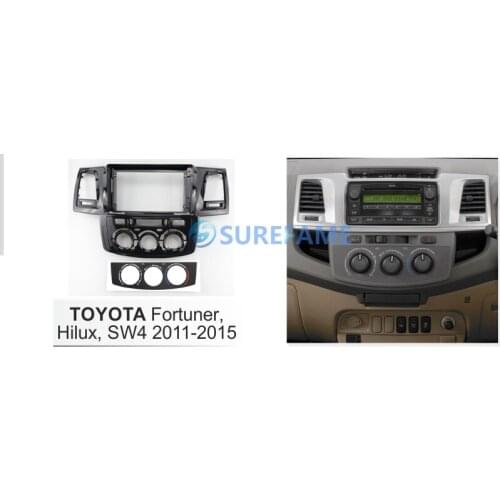 9 inch Car Fascia Radio Panel for 2011-2015 TOYOTA Fortuner, Hilux, Vigo, SW4 (Manual A/C) Dash Kit Install Facia Console Plate