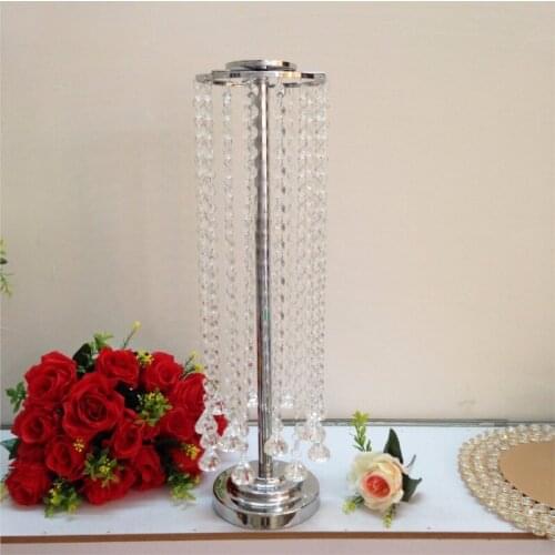 Silver Table chandelier, Flower Stand,55cm(H) crystal wedding centerpiece,Wedding Decoration10pcs/lot