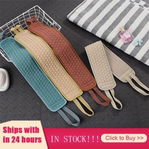 Back Bath Body Brush Back Scrubber Massage Shower Rubbing Back Belt Exfoliating Skin Towel Scrub Cleaning Bathroom Shower Strap
