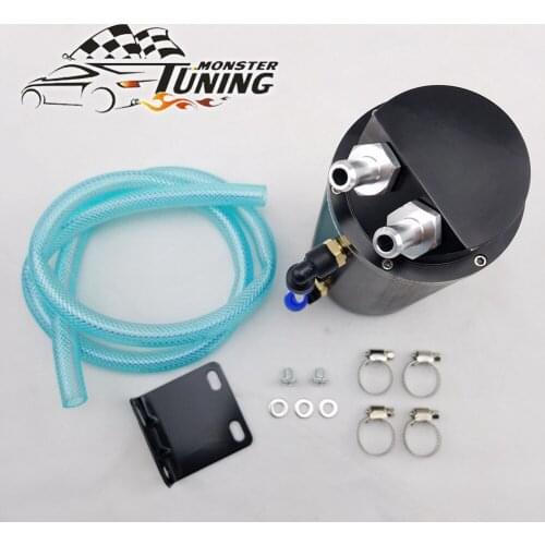 Tuning Monster Universal Aluminum Turbo Engine Round Oil Catch Tank Can Reservoir Performance Silver,Black,Red,Blue With Logo