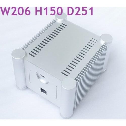 Size W206 H150 D251 Hifi Power Amplifier Supply Chassis DIY Heat Sink Silver Aluminum Case Preamp Amp Chassis RD2013 For Sale