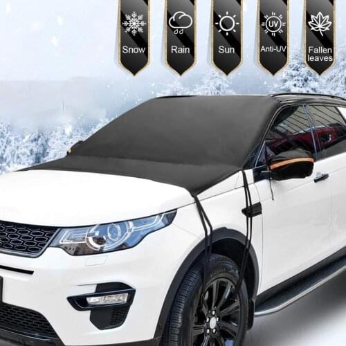 Car Windshield Windproof Cover with 2 Reflective Rearview Mirror Protectors