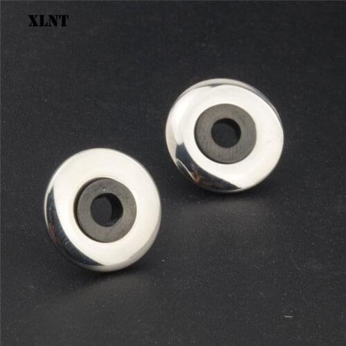 XLNT 2019 Classic Design Romantic Jewelry Silver Color Black Ceramic Stud Earrings For Women Elegant Wedding