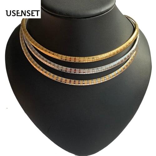 New Style Women Collar Choker Necklace Stainless Steel Jewelry Chain Necklace For Girl 6MM Gifts