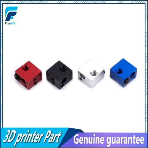 1PC 3D Printer Parts V6 Heated Block For High Temperature HT-NTC100K Thermistor Hotend Kit Blue Red Black Silver 16*16*12mm