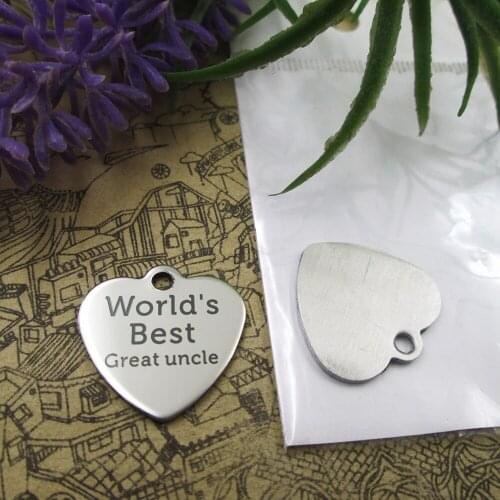 20pcs--"Worlds best great uncle"stainless steel charms 5 styles for choosing DIY Charms for necklace bracelets