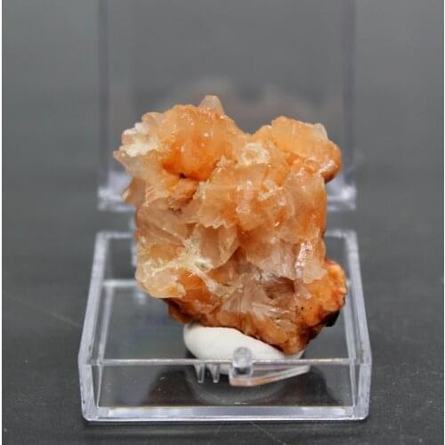 100% Natural Orange Apophyllite Crystal Mineral Specimen Ore Crystal Rock stones and crystals quartz box size 34mm free shipping