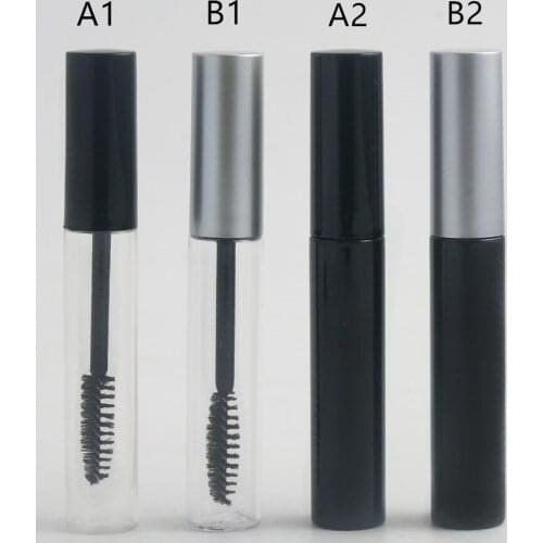 20 x10ml Empty Plastic Portable Bottle Eyelash Tube Mascara Cream Vial/Container Fashionable with Silver/Black Lid Drop Shipping