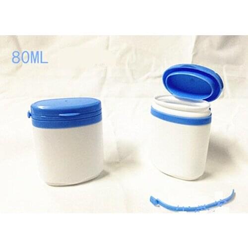 300pcs/lot 80ml Plastic PE White Bottle with Tearing Cap for Tablets Pills Capsule Powder Medicine Candies Food Packaging
