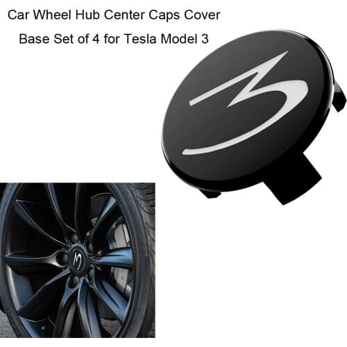4Pcs/lot Car Styling Car Wheel Center Hub Caps Covers Auto Wheel Hub Center Caps Cover Base for Tesla Model 3