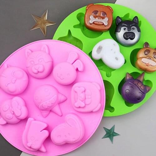 8-cavity unicorn pet dog silicone cake mold cartoon chocolate pudding mold DIY baking mold