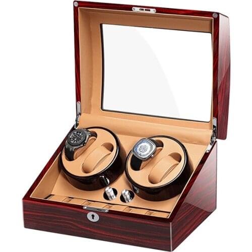4+6 Automatic Watch Winder Box Collection Display Silent Motor US/UK/AU/EU Plug Wristwatch Storage Box Luxury Remontoir Montre