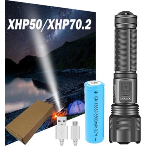 Black Tactical LED Flashlight Powerful Rechargeable/ Tactical Handled/EDC Flashlight /Camping/Underwater/Search/Portable Light