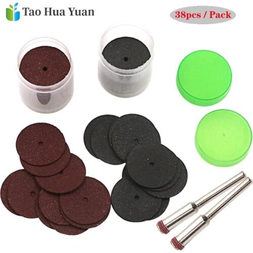 38pcs Cutting Disc Circular Saw Blade Grinding Wheel Dremel Rotary Tool Abrasive Sanding Disc Tools 2xConnect Rod Tool Set DIY A