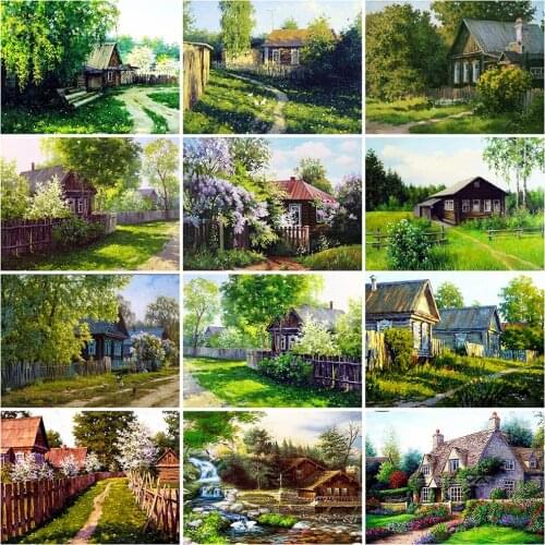 Evershine Diamond Embroidery House Sale 5D DIY Diamond Painting Full Square Landscape Rhinestone Picture Cross Stitch Mosaic Kit