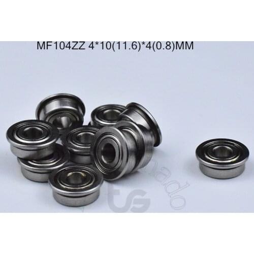 MF104ZZ LF1040ZZ 4*10(11.6*4(0.8)MM 10pieces free shipping ABEC-5 Flange bearings Free shipping chrome steel bearing