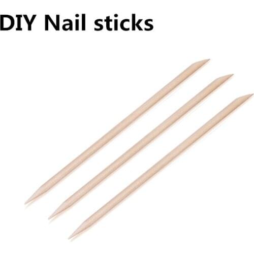3pcs/lot Nails tool Dotting drill Rhinestones crystal pen point Orange wood rods Nail stickers pressure bar