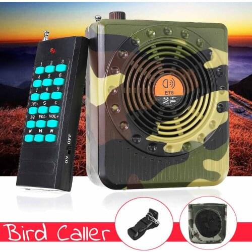Camouflage Hunting Speaker Bird Caller Predator Sound FM Radio MP3 Player Remote Control Lanyard Kit Hunting Decoy Accessories