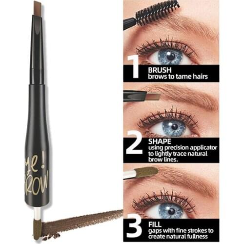 Lookme Double-headed Eyebrow Pencil Automatic Rotate Lasting No Blooming Waterproof Anti-sweat Hold Makeup Beauty Eyebrow Powder