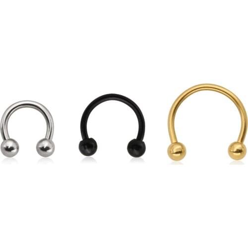 New Arrive Horseshoe 316L Surgical Steel Nose Labret Ear Piercing Hoop Ring Eyebrow for Women 16G 100pcs/lot