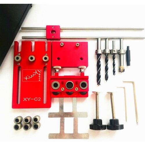 Dowelling Jig for Furniture Fast Connecting Cam Fitting 3 In 1 Woodworking Drill Guide Kit Locator Aluminium Alloy