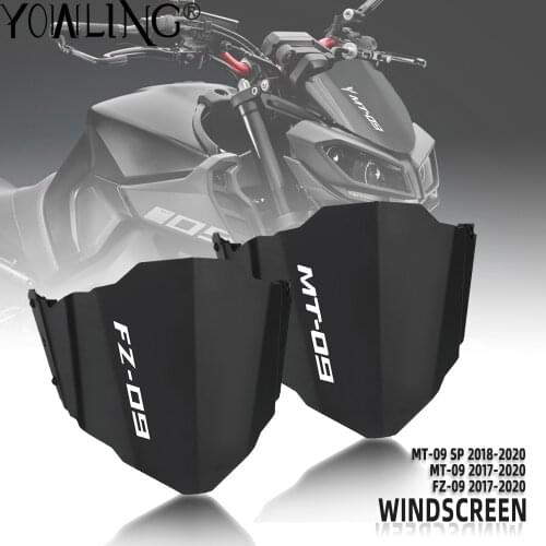 Motorcycle Aluminum Deflector Windshield Windscreen Kit For YAMAHA MT 09 MT09 MT-09 SP FZ09 FZ-09 FZ 09 2017 2018 2019 2020 2021