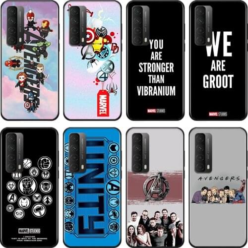 Marvel Avengers cute text logo For Huawei Y9A Y9S Y9 Y8P Y8S Y7A Y7P Y7 Y6 Y6P Y6S Y5P Y5 Prime Pro 2019 2020 Soft Phone Case