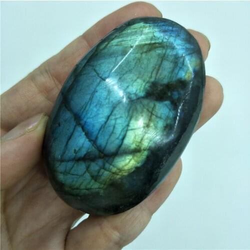 Natural labradorite palm stone polished labradorite free form shining labradorite stone