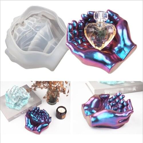 NEW Transparent Silicone Mould Resin Decorative Craft DIY Two-handed ashtray Storage Mold epoxy resin molds for jewelry