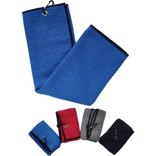 1pc golf towel multicolor Dishcloth for golfer red blue grey black with Clasp Microfiber Fabric use for golf balls golf club new