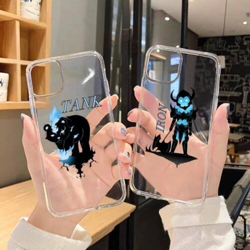 Cartoon solo leveling Bear warrior manga Phone Cases Transparent for iPhone 6 7 8 11 12 s mini pro X XS XR MAX Plus SE cover