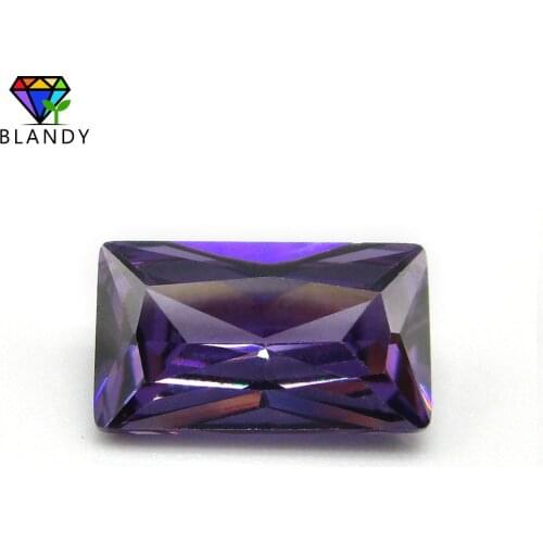Rectangle Shape Purple Red CZ Stone 2x3-13x18mm Synthetic Gems Brilliant Cut Cubic Zirconia For Jewelry