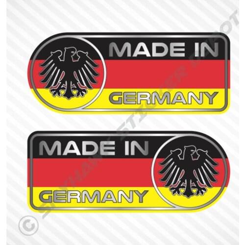 Made In Germany Car Sticker (Pack of 2) Set Vinyl Decal German Flag Sticker Self Adhesive Car Decal For BMW, VW, Audi, Benz